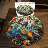 Puzzle en bois de vitrail d'oiseaux - 1000 pièces